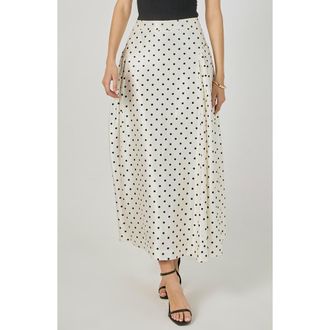 endless rose Polka Dot Maxi Skirt in Off White at Nordstrom, Size X-Small