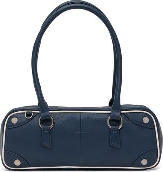 Hammitt Small Meredith Leather Shoulder Bag in Nautical Navy/Silver at Nordstrom