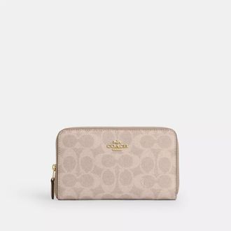 Coach Medium Id Zip Wallet In Signature Canvas