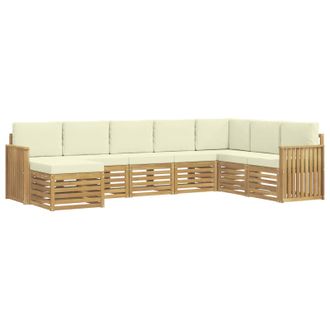 vidaXL Conjunto De Sof&aacute;s De Exterior 8 Pcs Blanco Y Crema Vidaxl