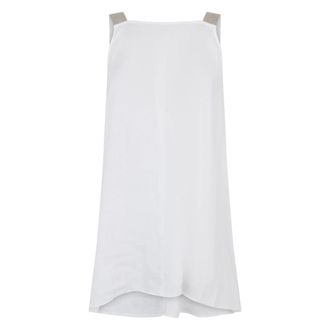 Fabiana Filippi Short Dresses, female, White, Size: XL Metallic Strap Linen Top