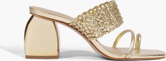 Schutz Womens Aberdeen Mid Heel In Tira Metallic