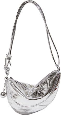 Generic Womens PU Shiny Sling Purse, Saddle Handbag with Zipper Closure, Adjustable Strap, Applies to Daily Matching, Casual Dates and Outings (silver,30CM*8C