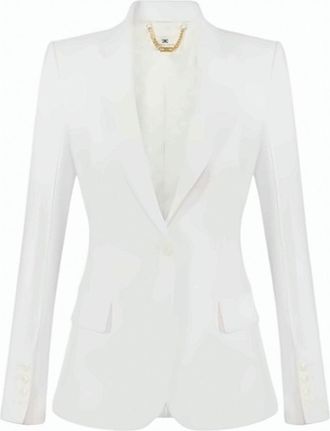 Elisabetta Franchi Stretch Crepe Structured Jacket