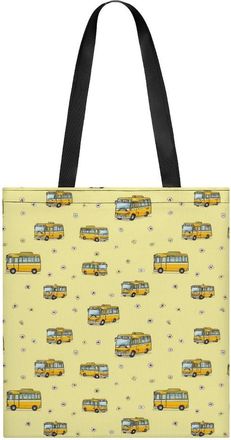 Generic School Bus Tote Bag for Women Men Shoulder Bags Purses Pouch Handbags
