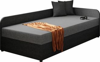 Mirjan24 Mobilier1 - Cama Memphis 128, Lux 23 + Lux 06, Individuales, 90x200, Tapiz, Somieres, 95x205x60cm