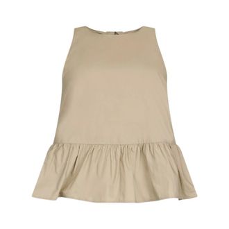 Liu Jo Blouses, female, Beige, Size: XL Poplin Top With Bow