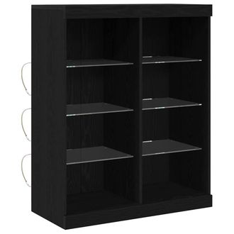 Berkfield Home Sideboard with LED Lights Black Oak 41x37x100 cm | Size: 41 x 37 x 100 cm