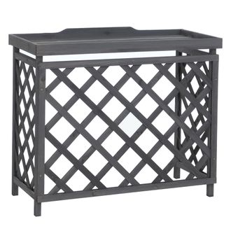 Hhg Revestimiento Para Aire Acondicionado/intercambiador De Calor Hhg-070, Cubierta De Madera Con Certificaci&oacute;n Mvg, 78 X 90 X 45 Cm, Gris Antracita