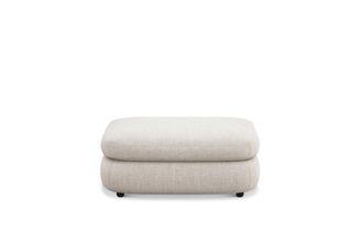 Castlery Fable Side Ottoman Customized, Performance Linen Weave, Light Grey, Spill Resistant, Ultra Deep Seats for Ottomans