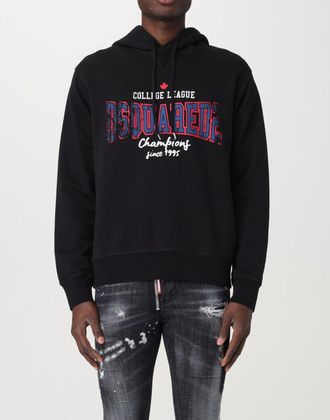 Dsquared2 Mens College League Logo Cool Fit Hoodie Black Clothing > Knitwear