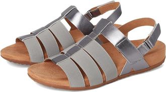 Softwalk Burnaby Womens Sandals Pewter : 9.5 WW (EE), Leather/Textile