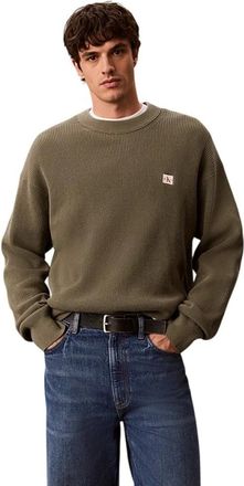 Calvin Klein Jersey de Algod&oacute;n con Textura Waffle - Knitwear - Hombre - Verde - XS