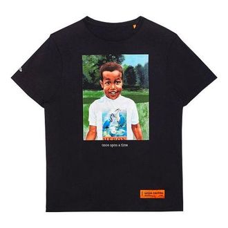 Heron Preston Mens HERON PRESTON Little Boy Printing Short Sleeve Black HMAA011S209140191088