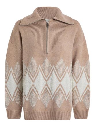 Varley Betty jacquard half-zip sweater - Neutrals