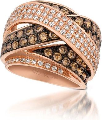Le Vian Ladies Euphoria Chocolate Rings set in 14K Strawberry Gold