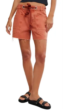 Free People Moxie Slouchy Wide Fit Shorts In Sunset