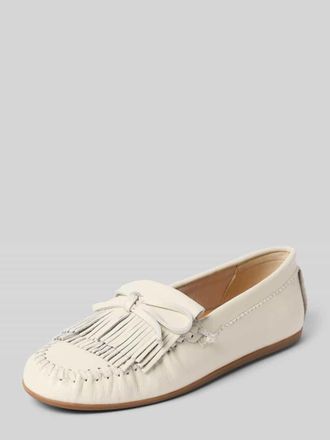 Inuovo Mokassins aus echtem Leder mit Zierschleife in Offwhite, Gr&ouml;&szlig;e 36