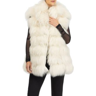 Gorski Genuine Shearling Vest in Beige at Nordstrom, Size Medium