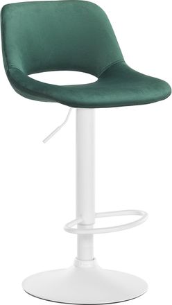 Clp Clp - Taburete De Bar Camden En Terciopelo Verde Metal Blanco Mate