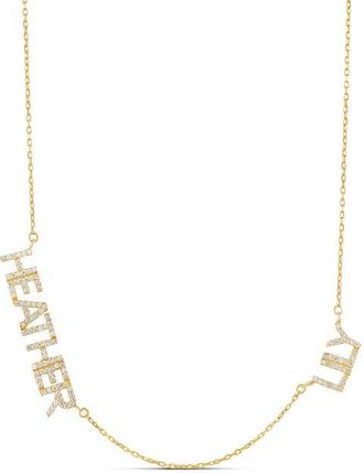 SHYMI Pav&eacute; Multi Name Necklace in Gold at Nordstrom
