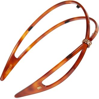 Alexandre de Paris Crystal Embellished Headband in Tortoise at Nordstrom
