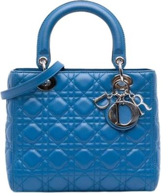 Dior Pre-owned Handbags, female, Blue, Size: ONE SIZE Pre-owned Leather Handbag