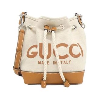 Gucci Pre-owned Bucket Bags, female, Beige, Size: ONE SIZE Pre-owned Cotton Vintage Bucket Bag