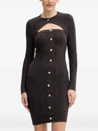 Guess Co buttoned cable-knit dress set - women - Viscose/Polyester/Polyamide - M - Brown