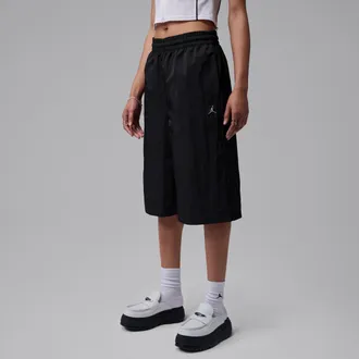 Nike Jordan Womens Jordan Brooklyn Woven Big Shorts in Black | IM6957-010