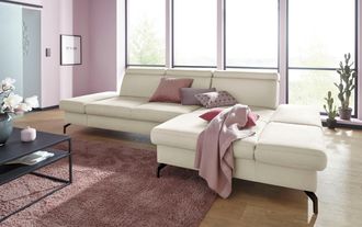 Sit&more Ecksofa »Brisbane L-Form« Fusshöhe 15 cm, inklusive Sitztiefen-, Armteil- und Kopfteilverstellung