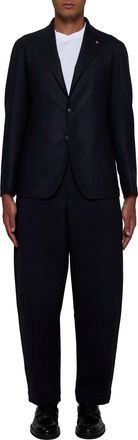 Tagliatore Mens Wool And Cashmere Blazer Blue Virgin Jacket