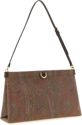 Etro Womens Paisley-Pattern Jacquard Shoulder Bag Brown Cotton Polyester