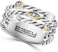 Effy Diamond Two-Tone Ring in White at Nordstrom Rack, Size 8