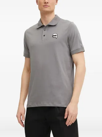 Karl Lagerfeld Poloshirt met logopatch - Grijs