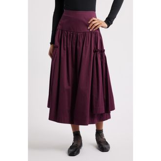 Damson Madder Berta Midi Skirt in Fig at Nordstrom, Size 16 Us