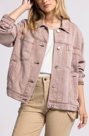 Thread & Supply Cordell Denim Trucker Jacket in Clove at Nordstrom, Size Large