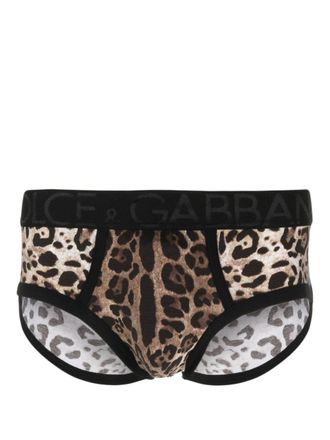 Dolce & Gabbana Boxer con stampa - Marrone