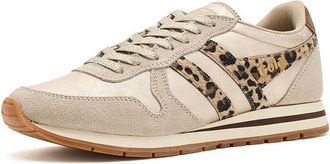 Gola Daytona Blaze Ii Womens Cross Training Shoes Gold/Leopard/Dark Brown : 7.5 B - Medium, Leather/Suede