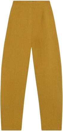 Cortana Dakota Linnen Wollen Broek - Dames - Broeken - Geel - L - Wol - Broeken