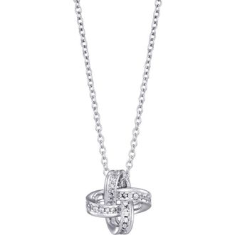 Adornia Cubic Zirconia Braided Knot Pendant Necklace in Silver at Nordstrom Rack