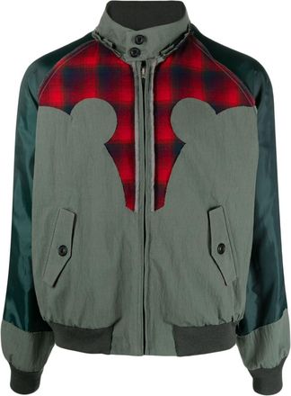 Maison Margiela x Pendleton yoke-detail bomber jacket - men - Cotton/Wool/Polyamide/Wool/Acrylic/Polyester - 42 - Green