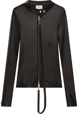 Courrèges Giacca biker con zip - Nero