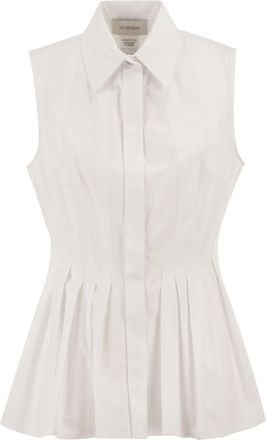 Sportmax Sportmax Spxcertosa Sleeveless Shirt In Heavy Cotton Canvas