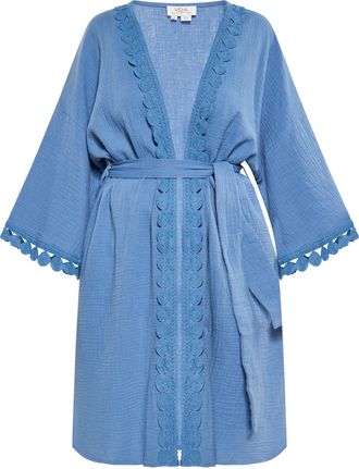 Usha Kimono Dames denimblauw