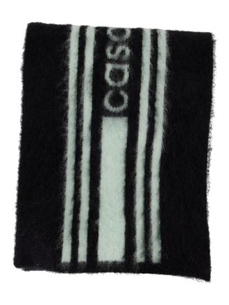 Casablanca logo-stripe scarf - Black