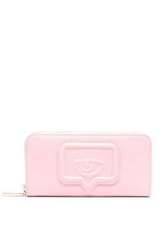 Chiara Ferragni Eyelike-motif logo-appliqu&eacute; wallet - women - Polyurethane - One Size - Pink