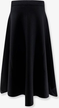 Nude Womens Knitted Long Skirt Black Virgin Wool