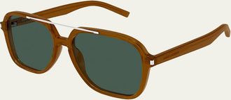Saint Laurent 58mm Acetate Aviator Sunglasses