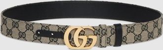 Gucci Reversible Cut GG Marmont Belt, Beige, Original GG Fabric